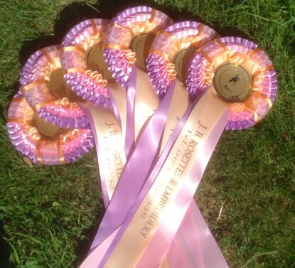 Personalised parcel style rosettes